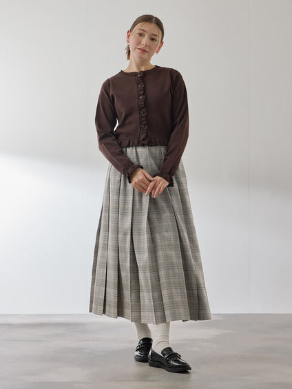 マルチグレンチェックタックプリーツスカート≪手洗い可能≫