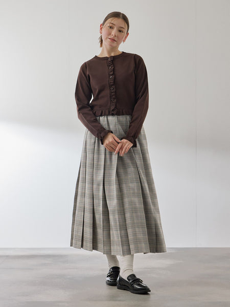 マルチグレンチェックタックプリーツスカート≪手洗い可能≫