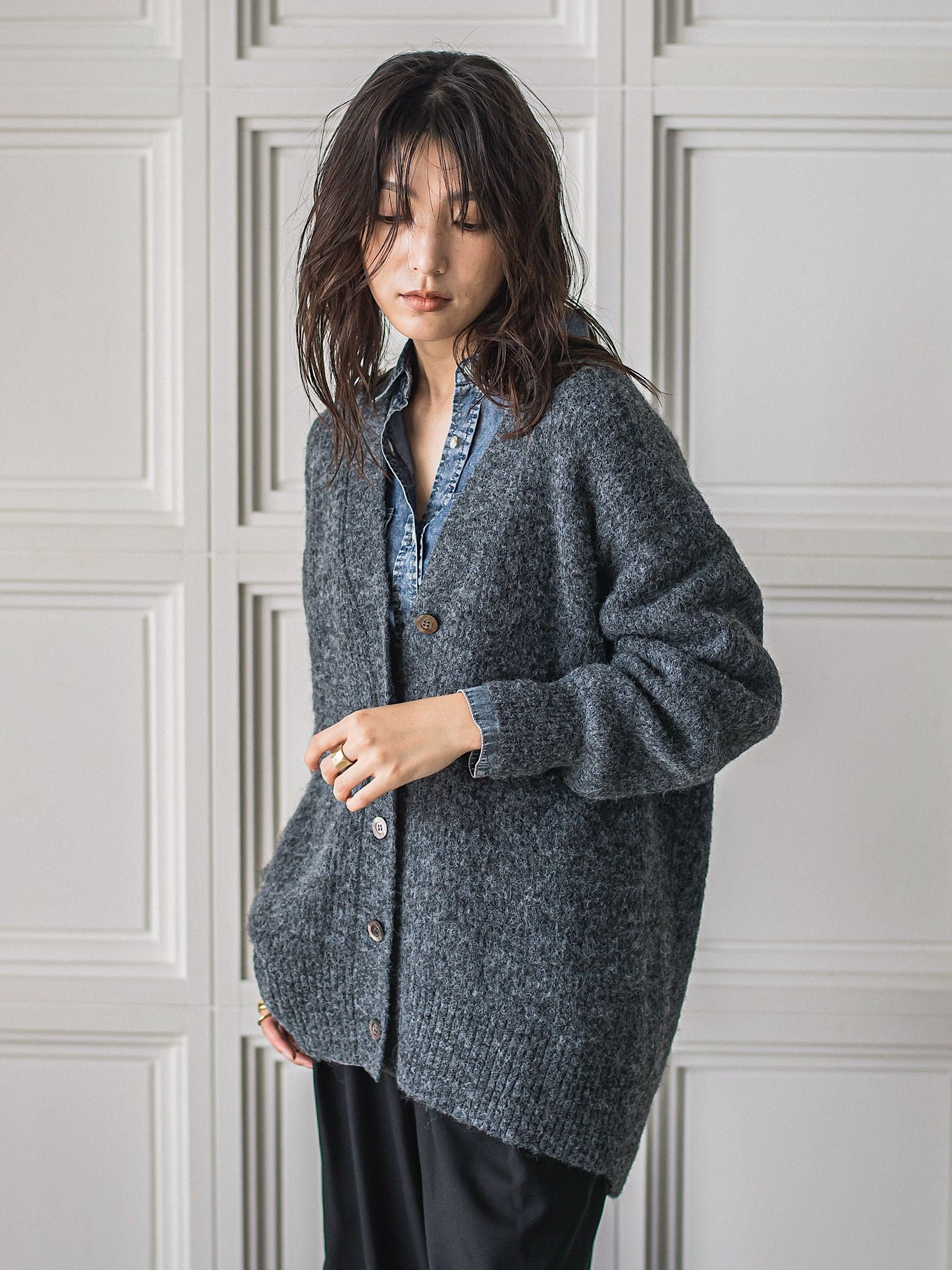 フラッフィーVネックニットカーディガン≪手洗い可能≫