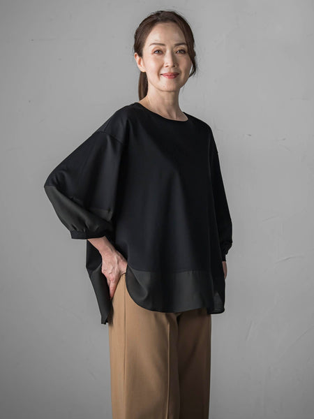 スムースシフォンカットソー≪洗濯機で洗える≫
