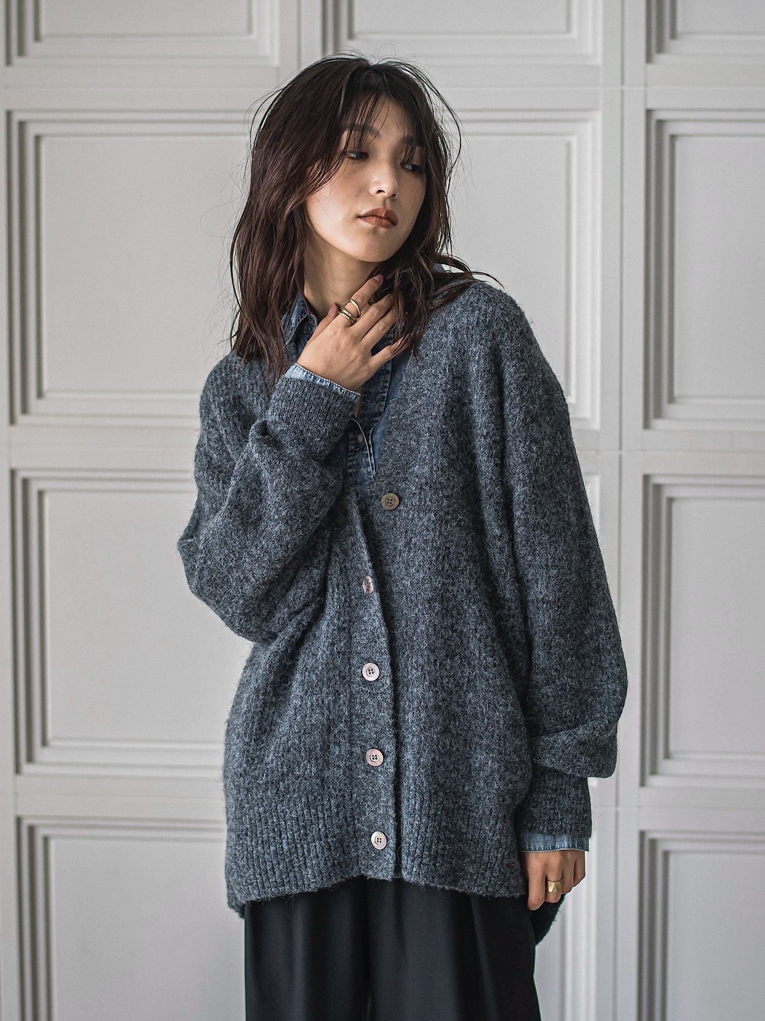 フラッフィーVネックニットカーディガン≪手洗い可能≫