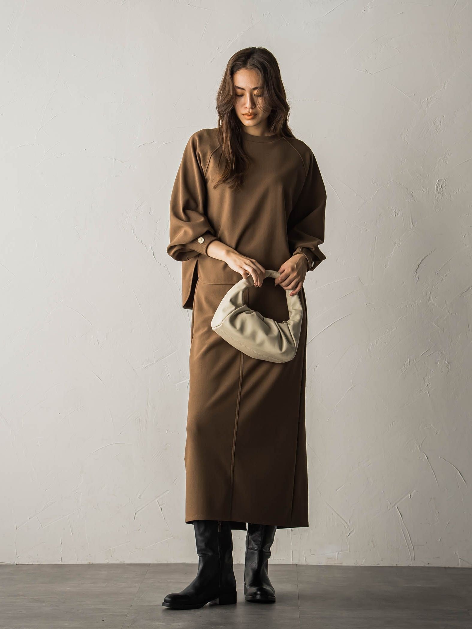 ジョーゼットダンボールAラインスカート≪セットアップ対応/洗濯機で洗える≫