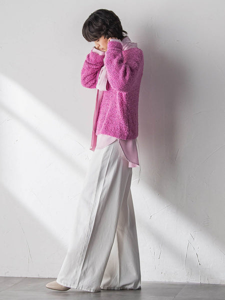 デニムワイドパンツ≪洗濯機で洗える≫