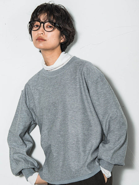 ミニスパンコールクルーネックニット≪手洗い可能≫