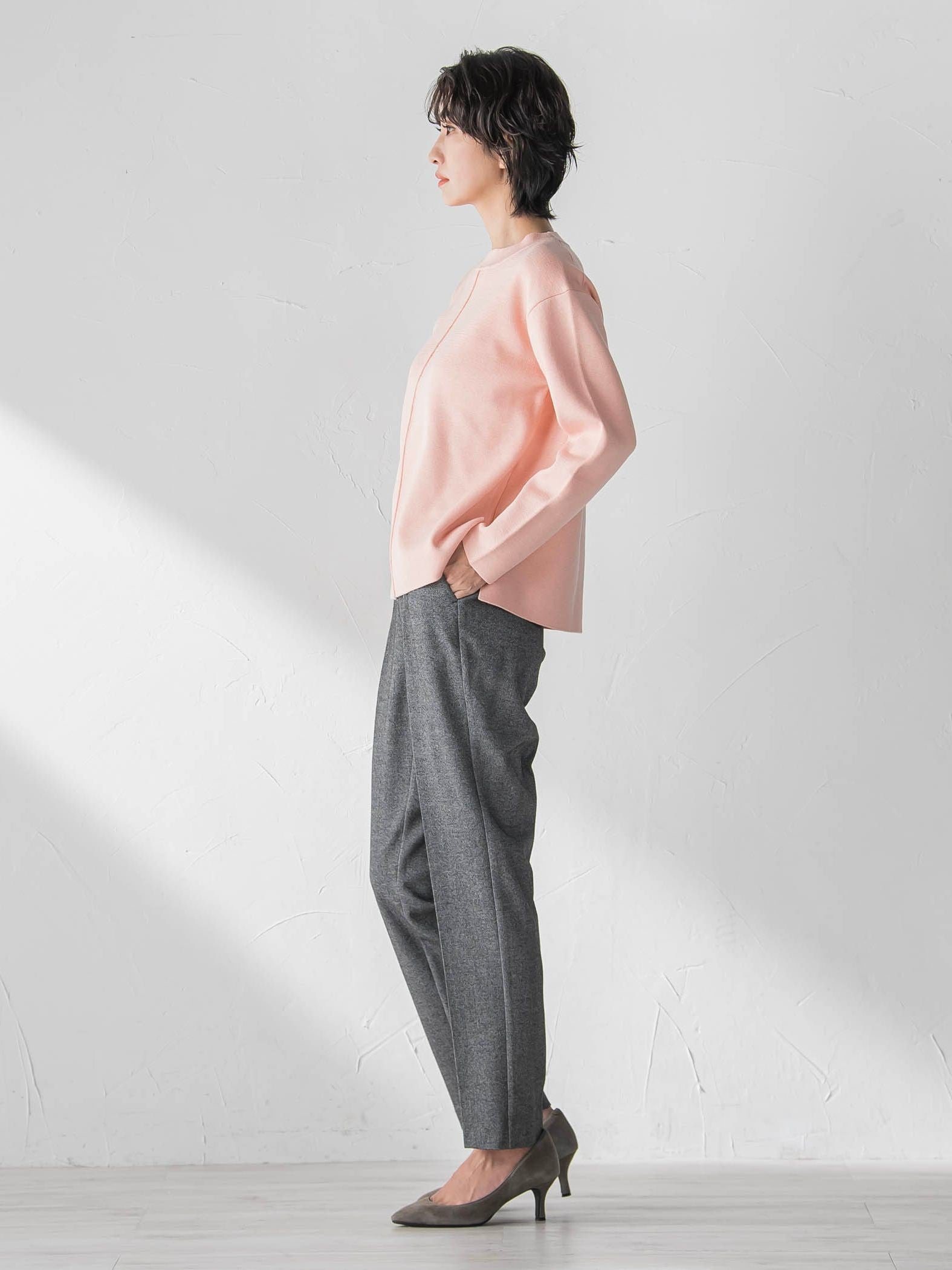 両面起毛2WAYストレッチテーパードパンツ