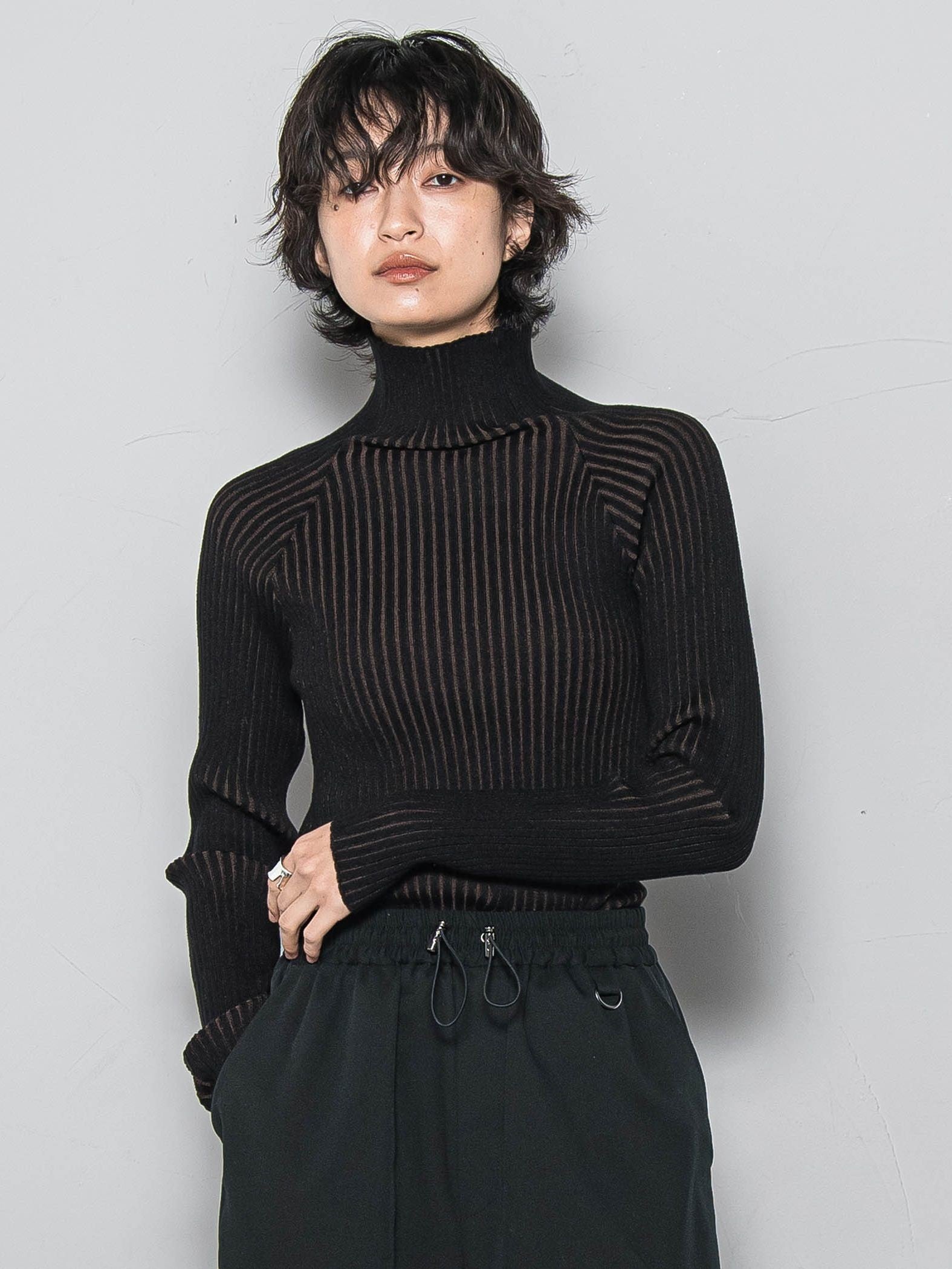 【WEB限定】プレーティングリブニットプルオーバー≪手洗い可能≫