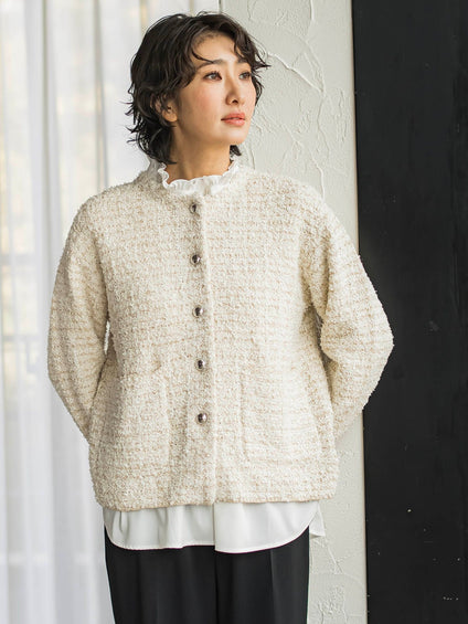ツイードカーディガン