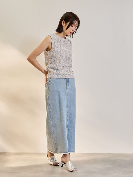 ミックスコイルクロップドニットベスト