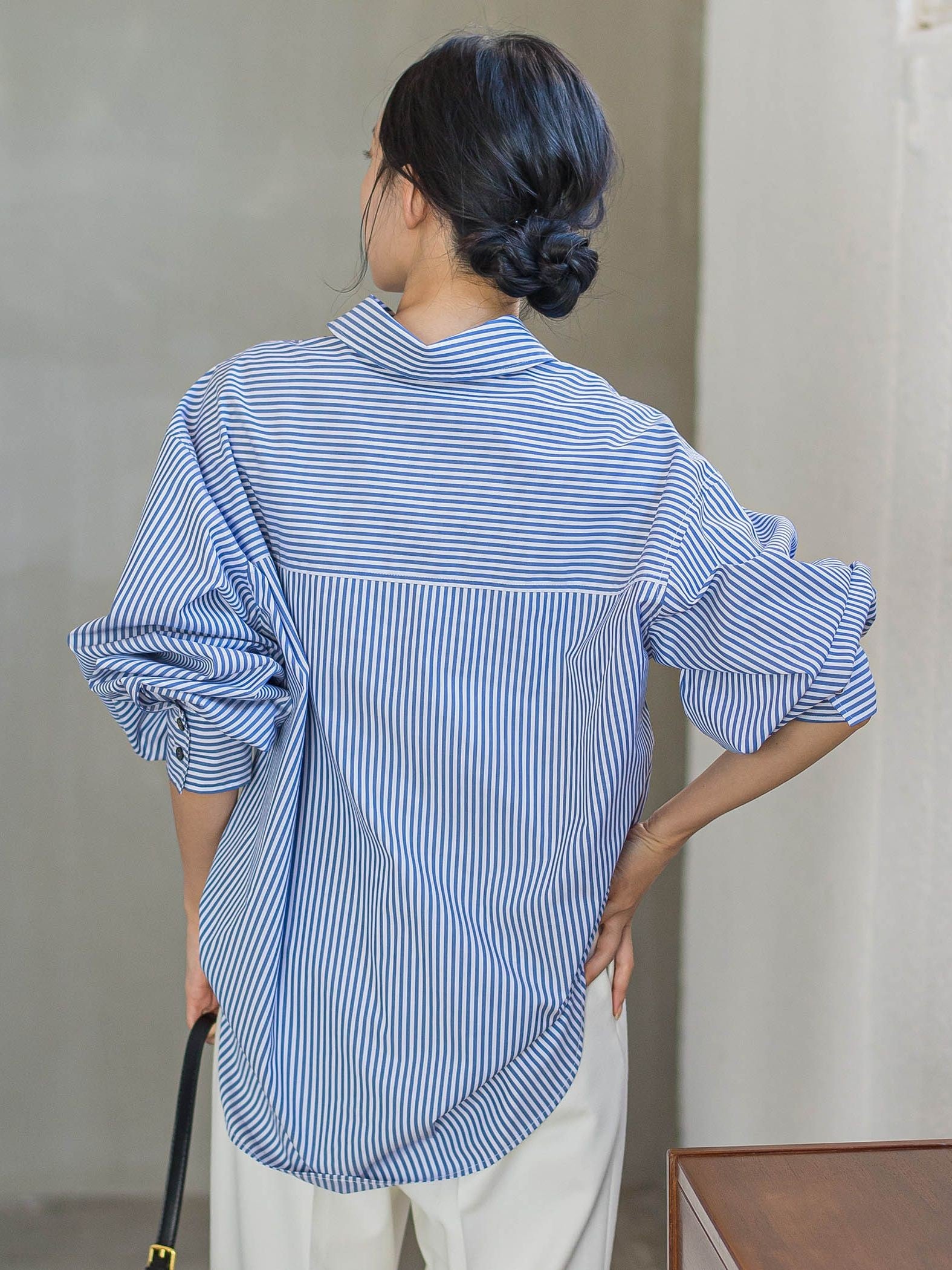 ボリュームスリーブシャツ≪洗濯機で洗える≫