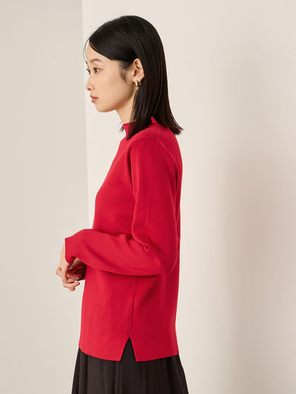 ハイネック総針ニットプルオーバー≪手洗い可能≫