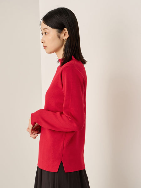 ハイネック総針ニットプルオーバー≪手洗い可能≫