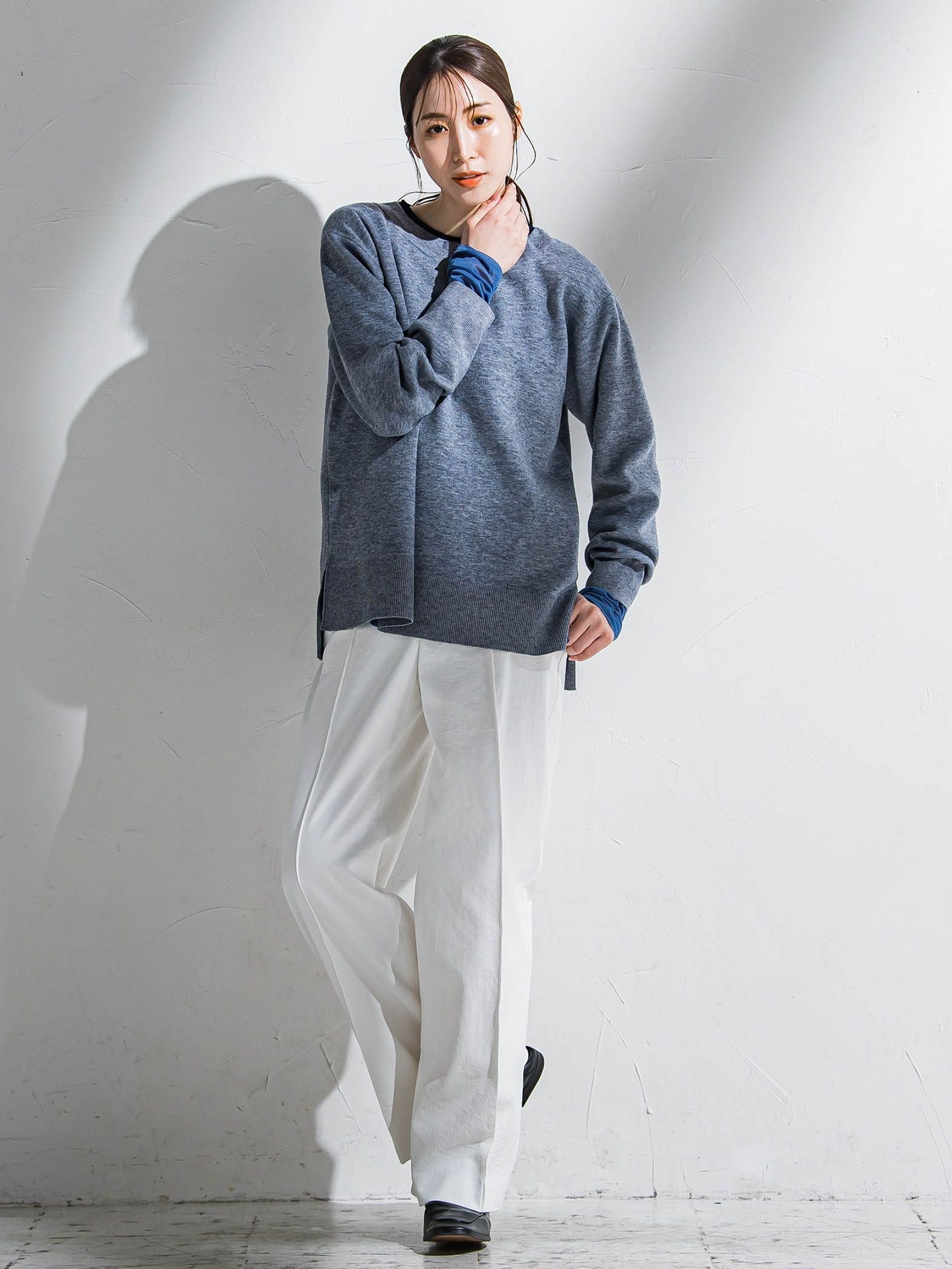 【WEB限定】シェルタリングワイドパンツ≪洗濯機で洗える≫