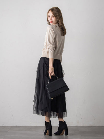 【新色追加】ボタニカルモチーフ刺繍カーディガン