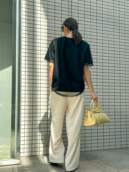 【WEB限定】チュールレイヤードロゴカットソー≪手洗い可能≫