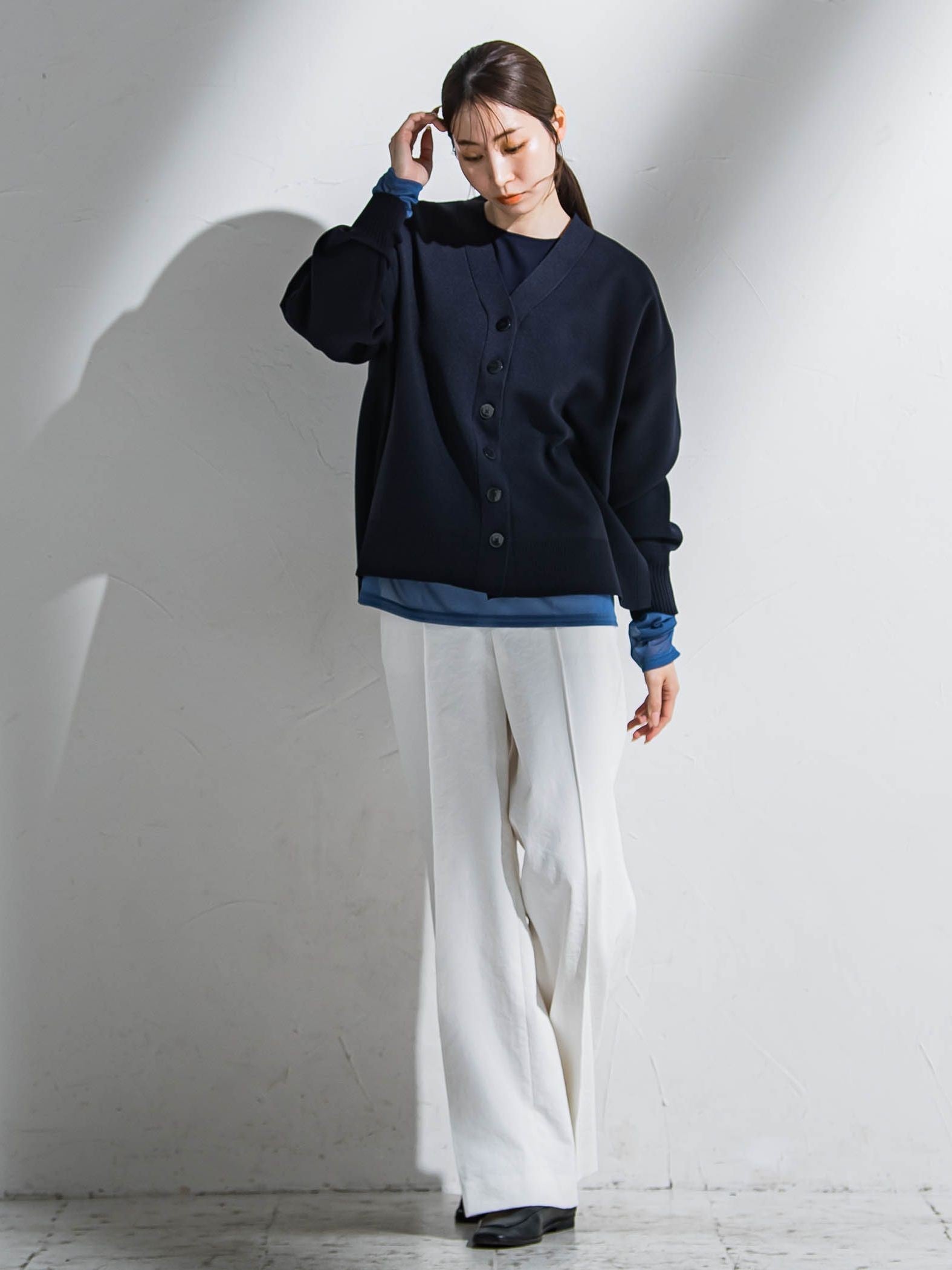 【WEB限定】シェルタリングワイドパンツ≪洗濯機で洗える≫