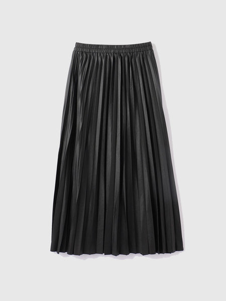 レザーライクジョーゼットプリーツスカート≪手洗い可能≫