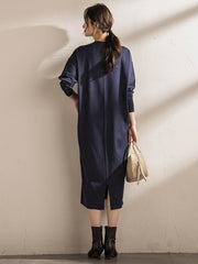 【WEB限定】Vネックニットワンピース≪丈長めあり/手洗い可能≫