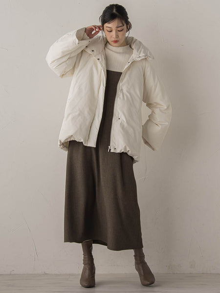 ミックスツイード×レザーライクジャンスカ≪洗濯機で洗える≫