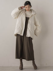 ミックスツイード×レザーライクジャンスカ≪洗濯機で洗える≫