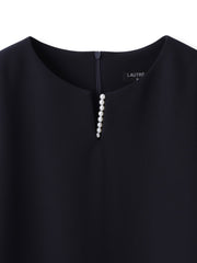 トリクシオンキーネックブラウス≪セットアップ対応/手洗い可能≫