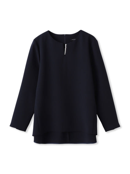 トリクシオンキーネックブラウス≪セットアップ対応/手洗い可能≫