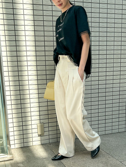 【WEB限定】チュールレイヤードロゴカットソー≪手洗い可能≫
