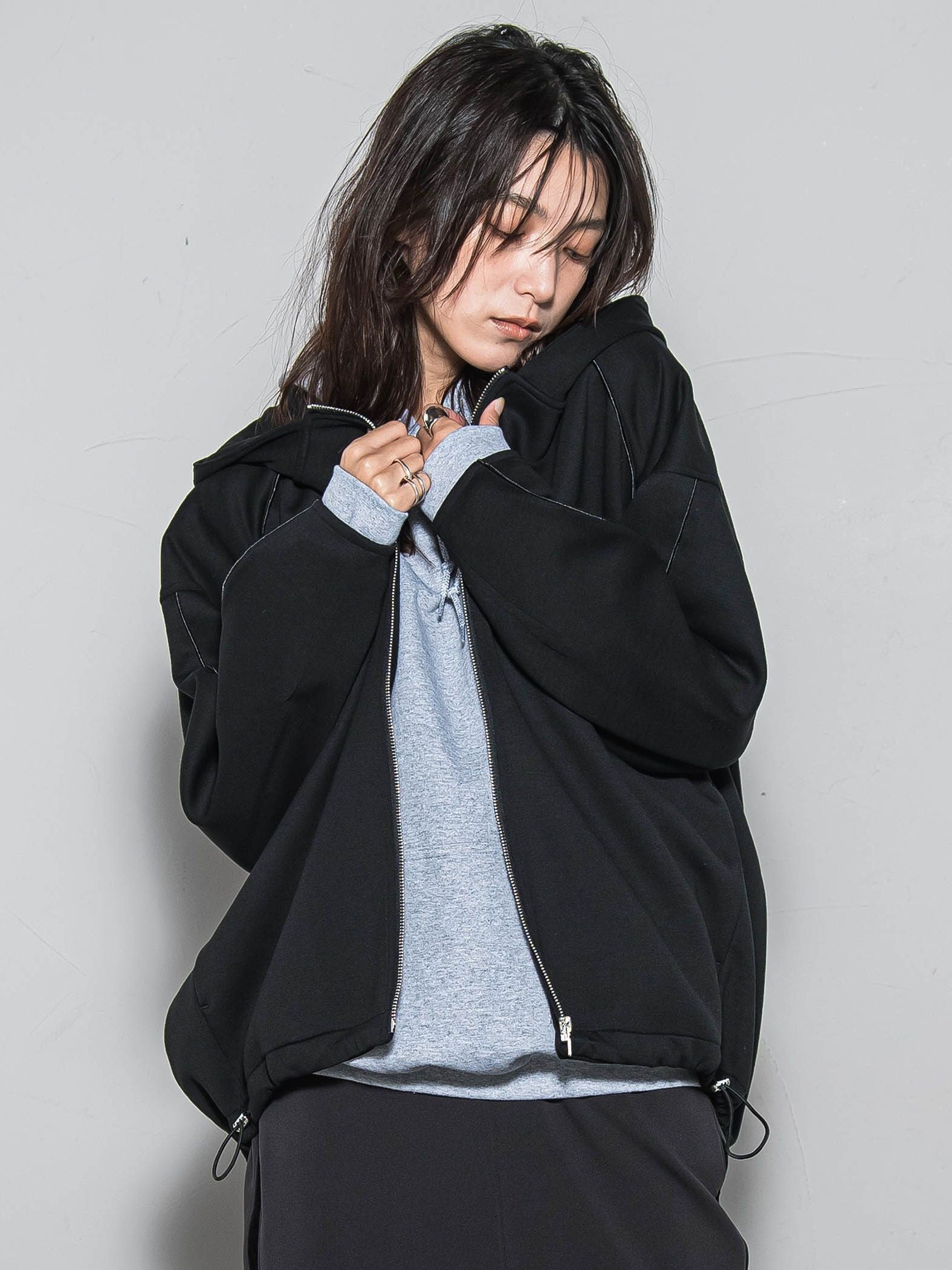 【WEB限定】フードジップダンボールパーカー≪手洗い可能≫