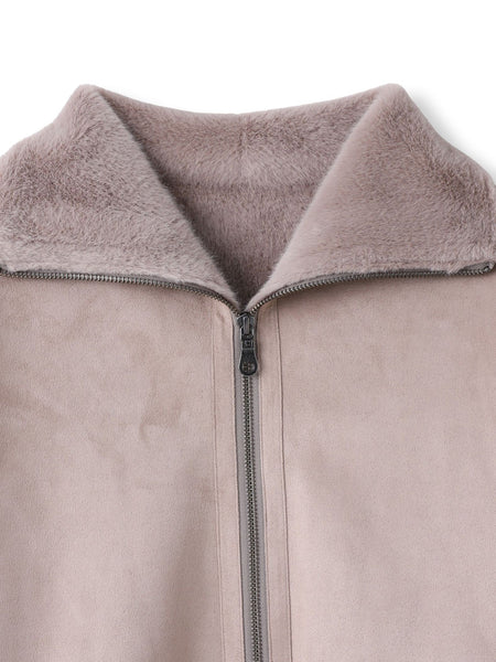 カジュアルだけど女っぽいフェイクムートンジャケット