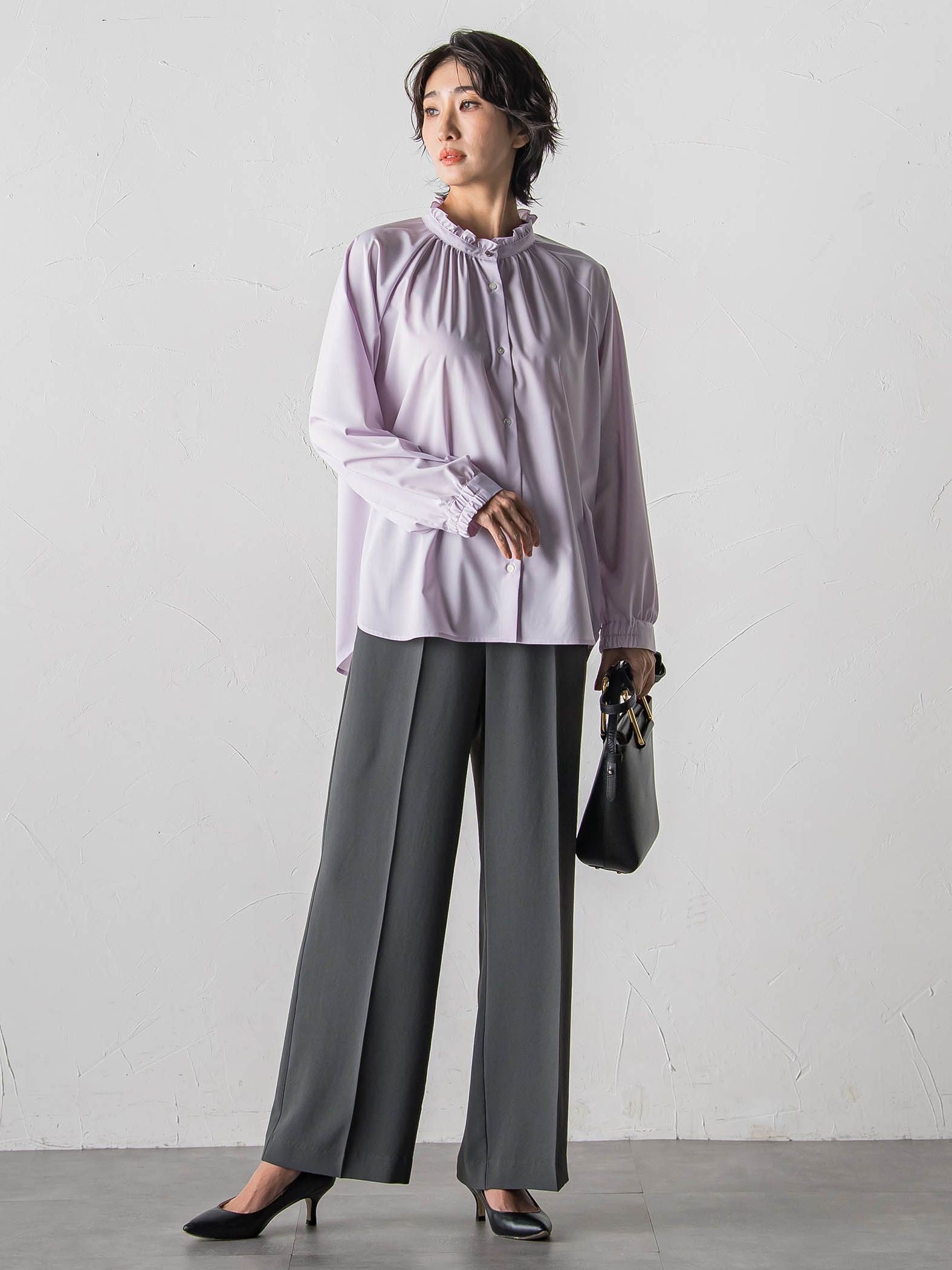 ハイストレッチカルゼワイドパンツ