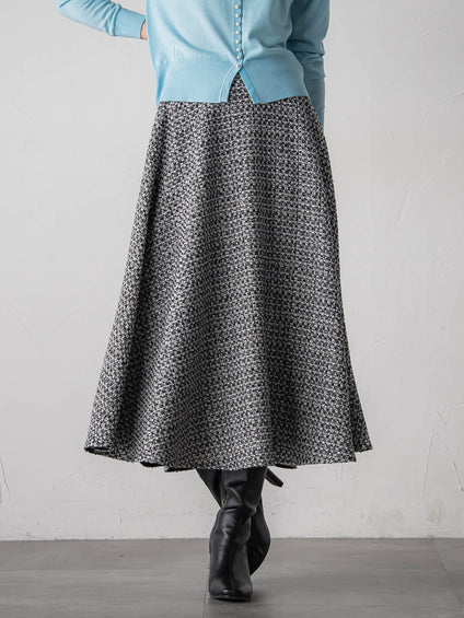 ツイードフレアスカート