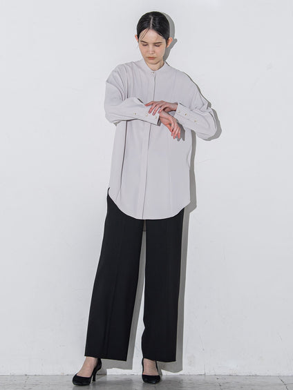 ダブルクロス2WAYロングシャツブラウス≪洗濯機で洗える/セットアップ対応≫