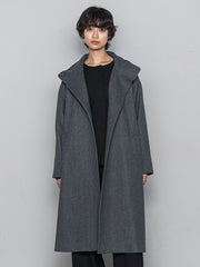 ライトジャージメルトンスタンドカラーロングコート