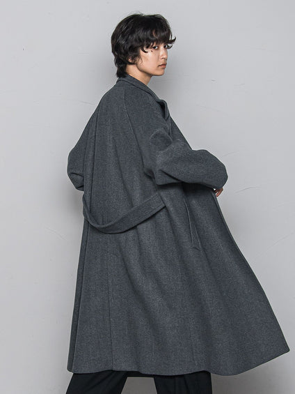 ライトジャージメルトンスタンドカラーロングコート