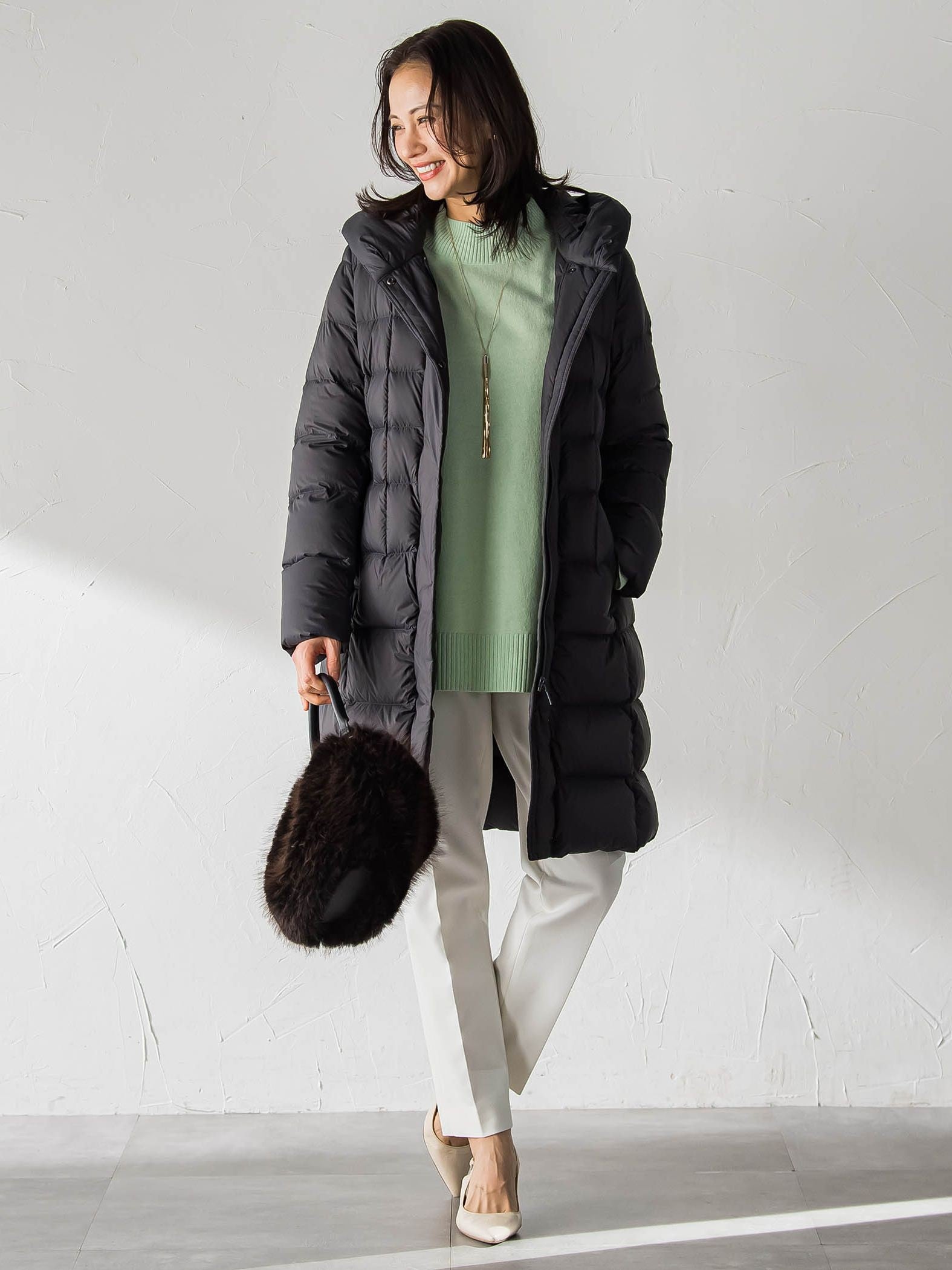 ファインメリノウールチュニックニット≪洗える≫