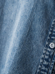 ラウンドヘムデニムクロップドシャツ