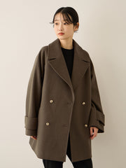 ウール調ジャージーオーバーサイズコート