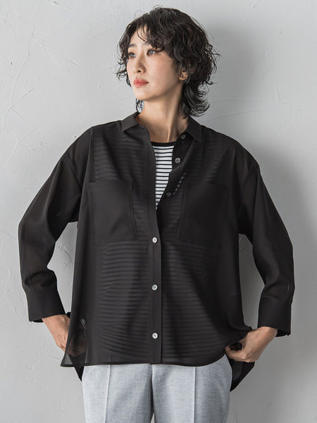 【大きいサイズ/受注会限定】シアーボイルシャツ
