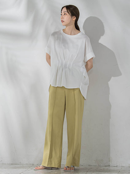 【WEB限定】シェルタリングワイドパンツ≪洗濯機で洗える≫