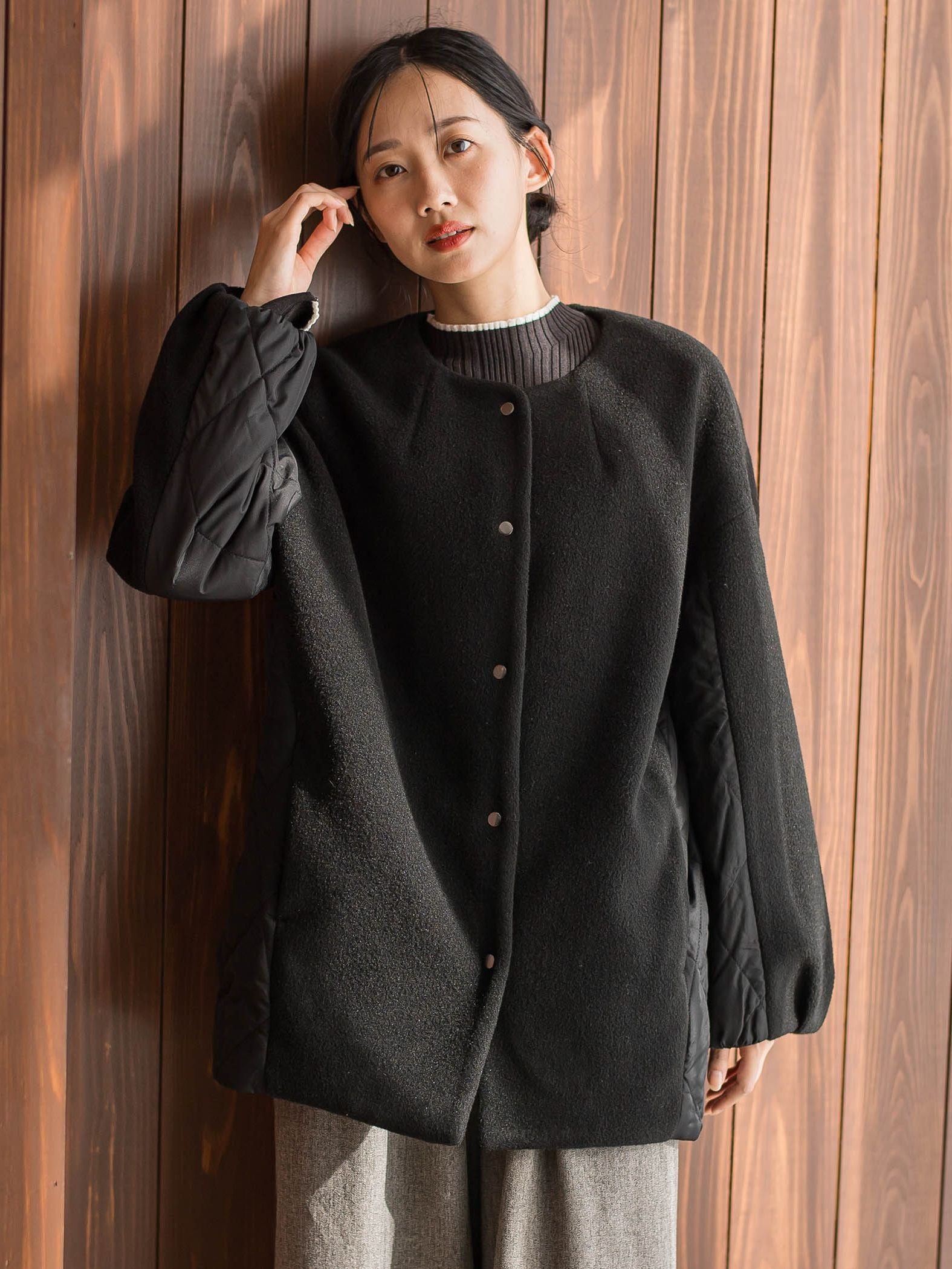 メランジブランケットコート