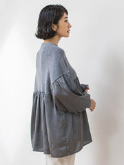 【WEB限定】”1枚でサマになる”とろみサテンふんわりニット