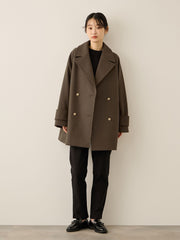 ウール調ジャージーオーバーサイズコート