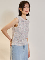 ミックスコイルクロップドニットベスト