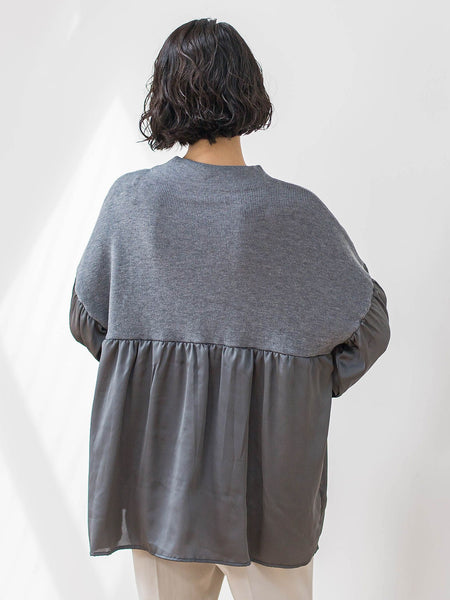 【WEB限定】”1枚でサマになる”とろみサテンふんわりニット