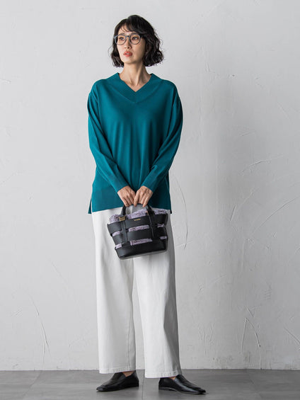 【大きいサイズ】Vネックニット≪手洗い可能≫