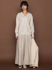 【ふわもち】Vネックニット≪洗濯機で洗える≫