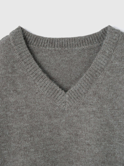 アルパカタッチVネックニットプルオーバー≪手洗い可能≫