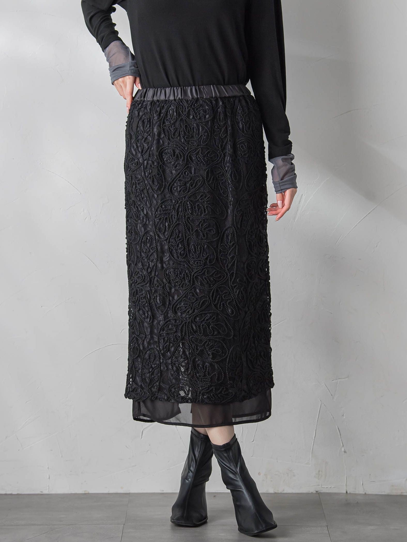 【WEB限定&一部店舗】コードレースナロースカート