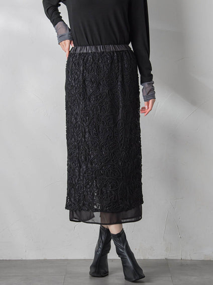 【WEB限定&一部店舗】コードレースナロースカート