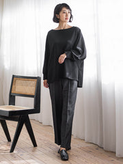 【WEB限定/新色追加】”楽暖”裏起毛ワイドパンツ≪洗濯機で洗える≫