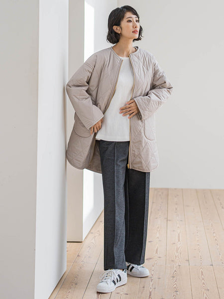 【WEB限定/新色追加】”楽暖”裏起毛ワイドパンツ≪洗濯機で洗える≫